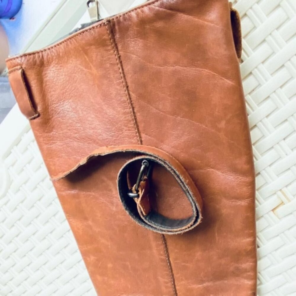 Italian Belted Genuine Leather Brown Riding Boot- Size Euro 37 - Picture 4 of 16
